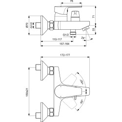 Смеситель Ideal Standart Cerafine D  для ванны и душа
