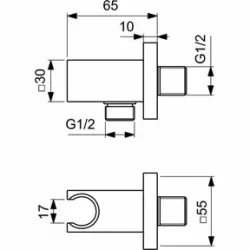Держатель для ручного душа Ideal Standard Idealrain  (квадратный)