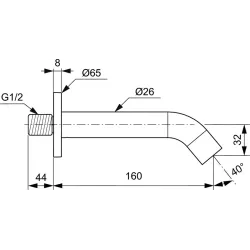JOY Настенный литой излив Ideal Standard 180 мм хром