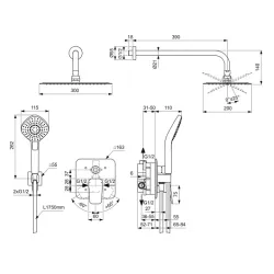 Промо набор для душа Ideal Standard Ceraplan (300*200 см)