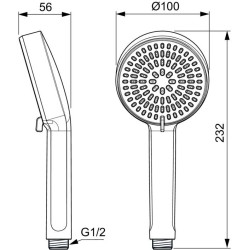 Лейка для душа 100мм Alu+ Ideal Standard, хром