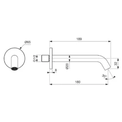 Настенный излив Ideal Standard 180 мм черный матовый