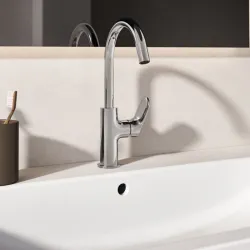 Ideal Standard Ceralife O Смеситель для раковины H21.5см., на 1 отв., с поворотным изливом, хром