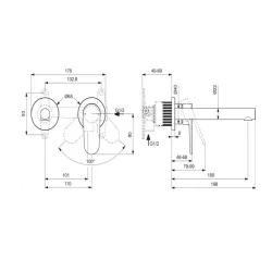 Смеситель для умывальника Ideal Standard CeraLife O (отдельно докупается A1313NU)