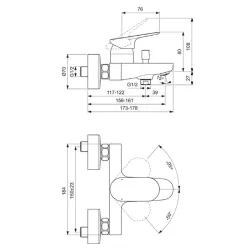 Смеситель Ideal Standart CeraLife O для ванны и душа