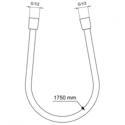 Шланг для душа Ideal Standard IDEALRAIN 1700 мм (черный матовый)