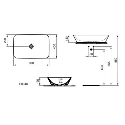 Умывальник-чаша 60 см Ideal Standard CONNECT AIR