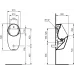 Писсуар сенсорный подвесной Ideal Standard i.life 64х31х30см., крепеж, сифон, от батареек