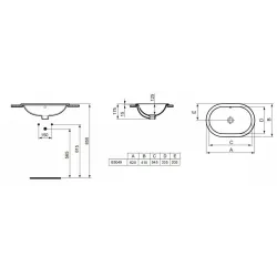 Раковина Ideal Standard Connect 62*41 см (возможен монтаж под столеш. докупается - T645567)