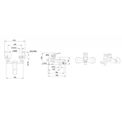 Смеситель для ванны короткий излив Bravat Rhein