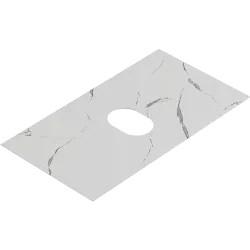 Комплект подвесной тумбы Aqwella Geometria 81x48 см, темно-синий со столешницей из керамогранита, мрамор белый