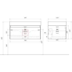 Подвесная тумба Aqwella Geometria 81x45x48 см (ШxВxГ) Белый