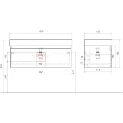 Подвесная тумба Aqwella Geometria 100x45x45 см (ШxВxГ) Бежевый