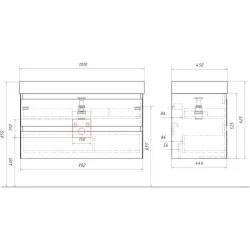 Подвесная тумба Aqwella Geometria 100x62.5x45 см (ШxВxГ) Светло-серый