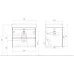 Комплект подвесной тумбы Aqwella Geometria 66x47 см на 2 ящ., белый с умывальником Вилис 66