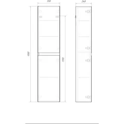 Подвесной пенал Aqwella Geometria 35x150x25 см (ШxВxГ) Белый