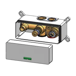 Внуренняя часть термостатического настенного смесителя, с 2 выходами INT 630 1NO