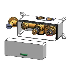 Внуренняя часть термостатического настенного смесителя, с 3 выходами INT 640 2NO