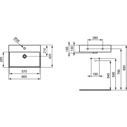 Умывальник 60 см Ideal Standard STRADA(60Х42)