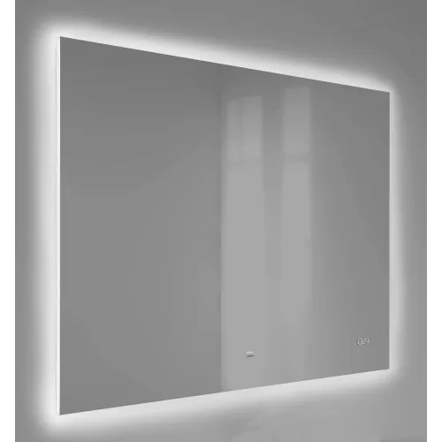 Зеркало Raval Kvadro 100x80 (ШxВ) с подсветкой и часами