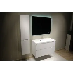 Зеркало Raval Kvadro 100x80 (ШxВ) с подсветкой и часами