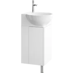 Комплект напольной тумбы Aqwella Porto 35.5x66x35.5 см, белый с умывальником Дельта