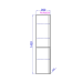 Подвесной пенал Aqwella Pure 35x140x25 см (ШxВxГ) Белый