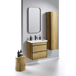 Зеркало в металлической раме Aqwella RM 50x90x4 см (ШxВxГ) Черный