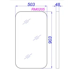 Зеркало в металлической раме Aqwella RM 50x90x4 см (ШxВxГ) Белый