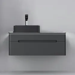 Тумба Jorno Shine 100x50 подвесная антрацит, с подсветкой