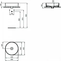 Раковина накладная Ideal Standard Strada II Round Vessel  45 см