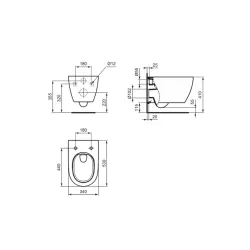 Унитаз подвесной Ideal Standard i.life O Tornado HydroTwist + сиденье тонкое Soft-close