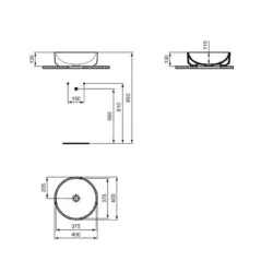 Ideal Standard i.life O Раковина овальная d36см, без перелива