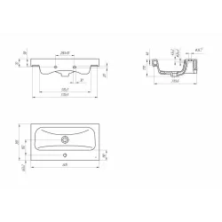 Умывальник Aqwella MODUO SLIM 605x385 мм керамика (отгружается только в комплекте с тумбой)