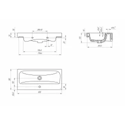 Умывальник Aqwella MODUO SLIM 800x385 мм керамика (отгружается только в комплекте с тумбой)