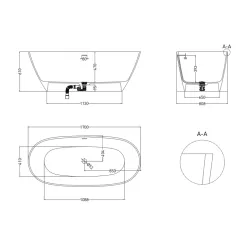 Ванна отдельностоящая LoveForm LOFO 170x80 Solid Surface белый матовый