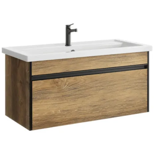 Подвесная тумба Aqwella Urban 96.5x46x43.5 см (ШxВxГ) Дерево темное