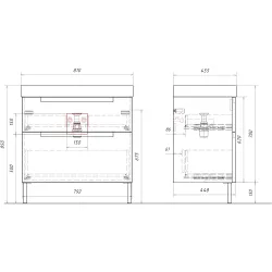 Комплект напольной тумбы Aqwella Vancouver 81x46 см, белый с умывальником Грэмми 81