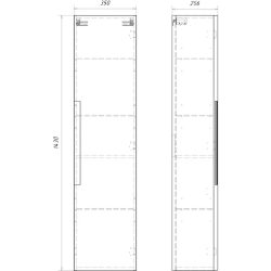Подвесной пенал Aqwella Vancouver 35x143x26 см (ШxВxГ) Белый