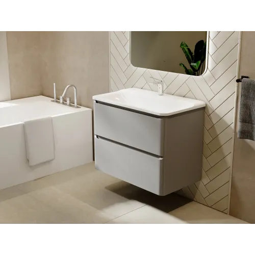 Тумба Raval Welto 60x45 см с 2 ящ. Подвесная светло-серая
