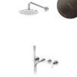 Душевой набор, скрытого монтажа, душевой лейкой Ø250 мм и наливом на ванну Leaf 167 240 0MG Gunmetal