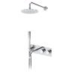 Душевая система термостатическая, скрытого монтажа, с стальной душевой лейкой Ø250 мм, и наливом на ванну - Elo 138 310 2CR Chrome