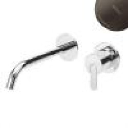 Смеситель для раковины на 2 отверстия, настенный. Длина излива 200 мм Leaf 167 011 9MG Gunmetal