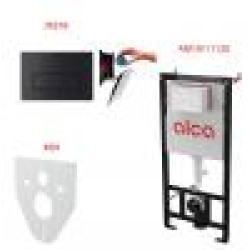 Сет 4в1 система инсталляции AlcaPlast AM101/1120+M578+M91 (кнопка черная матовая)