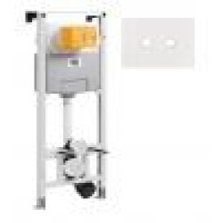 Комплект инсталляции OLI 120 пневматическая + клавиша Blink ультратонкий металл, белый матовый