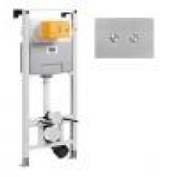 Комплект инсталляции OLI 120 пневматическая + клавиша Blink ультратонкий металл, хром глянцевый