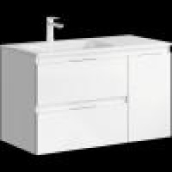 Комплект левой подвесной тумбы Aqwella Accent 92x45 см, белый с умывальником Малага 920