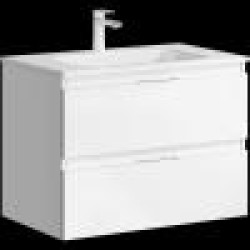 Комплект подвесной тумбы Aqwella Accent 76x46 см, белый с умывальником Малага 755