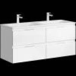 Комплект подвесной тумбы на две чаши Aqwella Accent 122x45 см, белый с умывальником Малага 1220