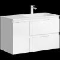Комплект правой подвесной тумбы Aqwella Accent 92x45 см, белый с умывальником Малага 920